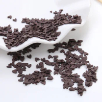 100g Coffee Heart Shape Slice Soft Polymer Clay Sprinkles for Slimes Supplies Fake Cake Decoration DIY Nail Arts Accessories