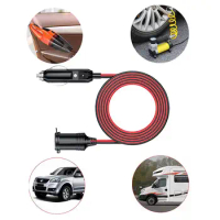 Car Cigarette Lighter Extension Cord Durable Male Plug to Female Socket for Air Compressor Tyre inflators Vacuum Cleaners