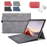 Case for Microsoft Surface Pro 7 6 5 4 7plus Laptop Tablet Sleeve Funda Luxury Leather Holder for Surface Gg Gg2 Flip Case Stand