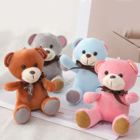 12cm Soft Stuffed Teddy Bear Cute Teddy Bear Plush Doll Keychain Pendant Bear Baby Animal Toys Girls Birthday Gift