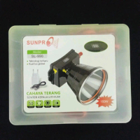 senter kepala sunpro SL-990 kualitas bagus cahaya terang LED 150watt tahan lama USB 5v mode tombol u
