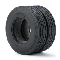 High Performance 22mm Width Black Front Rear Rubber Tyres Tire for Tamiya 1:14 RC Trailer Tractor Truck