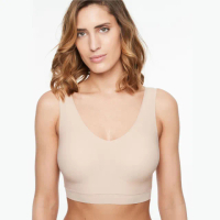 【Chantelle 仙黛爾】Soft Stretch.涼感無痕透氣V領Bralette輕運動內衣 黑/膚可選.16A10_0WU(超強彈力)