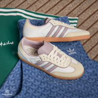 Adidas Samba OG W 女 奶油白紫 焦糖底 德訓鞋 三葉草 愛迪達 休閒鞋 IE1417