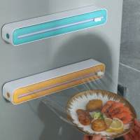 Food Film Dispenser Cutter Magnetic Plastic Cling Film Wrap Dispenser Aluminum Foil Stretch Film Cutter Kitchen Tool Accessories