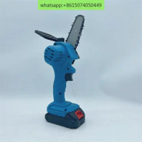Lithium battery chainsaw 4 inch 6 inch mini chainsaw small portable logging saw rechargeable one-handed saw.