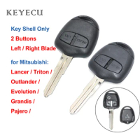 Keyecu Replacement 2 Buttons Remote Key Shell Case Cover for Mitsubishi Lancer Pajero Triton Evolution Grandis Outlander