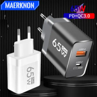 65W GaN PD USB Charger Fast Charging Type C Quick Charger 3.0 Adapter For iPhone Xiaomi Samsung Huawei Portable Phone Charger