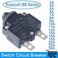 100% Kuoyuh 88 Series 5A 10A 15A 20A 25A 30A DC automatic reset thermal overload protector switch circuit breaker for Motors