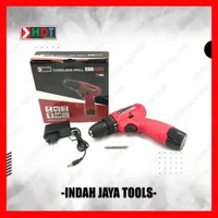 HDT CDD 400E 405 Mesin Bor Cas Charger 12V - Cordless Drill Set Mata Bor Obeng Baterai Batere CDD405