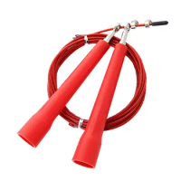 JR009 fat handle ball bearing basic steel skip rope jump cord adjustable fitness crossfit double under