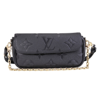 Louis Vuitton M82154 Ivy 皮革WOC雙背帶斜背包(黑色)
