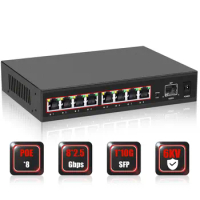 2.5G POE Switch 10G SFP 10gb Network Switch Unmanaged Ethernet Gigabit Switch 10000Mbps for NAS Wifi Router Wireless AP VDI