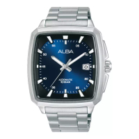 Alba Jam Tangan Pria Alba Mechanical AU4039X1 Automatic Men Blue Dial Stainless Steel Strap