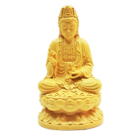 【十方佛教文物】觀世音菩薩{黃楊木}10公分(吉祥如意平安)