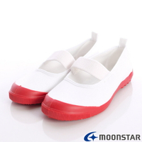 日本月星Moonstar機能童鞋-抗菌防滑室內鞋012白/紅(中小童段)
