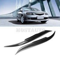 For Mazda 6 Mazda 6 Real Carbon Fiber Exterior Headlight Cover Eyelid Eyebrow Trim 2002-2008 2pcs Car Accessories
