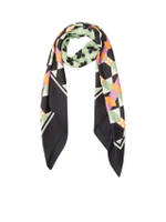 ผ้าพันคอผู้หญิง Extra-large Bandana With Geometric Print Design สีเขียว ฟรีไซส์