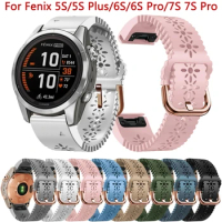 Fenix 5S Plus Watch Band 20mm Quick Fit Silicone Watchband Strap For Garmin Fenix 7S 6S Pro Instinct 2S Descent Mk3i 43mm Straps