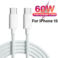 UKGO PD 60W USB C to USB Type C Cable Fast Charge For iPhone15 15 Pro Plus Pro MAX iPad Dual Type C Data Line For Samsung S22 23