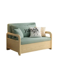 Yjq Solid Wood Sofa Bed Foldable Dual-Purpose Single Small Apartment Living Room Dual-Use Balcony Multi-Function Bed