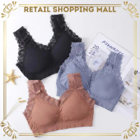 RSM Bra Sport Wanita B800 Bra V-Neck Aksen Renda Pad Busa BH