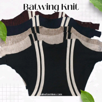 Batwing Knitwear Baju Rajut Garis-garis