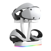 For PS VR2 Dual Controller Magnetic Charging Dock With RGB Light for PS5 VR2 Glasses Console Storage Stand VR Handle Charge Base