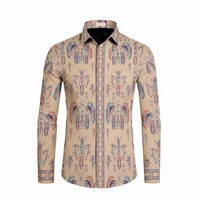 Lausboutique-Kemeja Batik Pria Long Sleeve-Slim Fit-Seri Papua Papua beige L