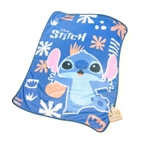 【享夢城堡】法蘭絨毯90x120cm(迪士尼史迪奇Stitch 小小圖騰-藍 卡通空調毯)