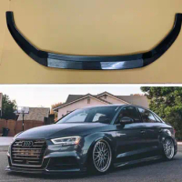 Carbon Fiber / ABS Front Lip Spoiler Bumper Wind Aprons Cover For Audi A3 SLINE S3 2014 2015 2016 2017 2018 2019 2020 Year