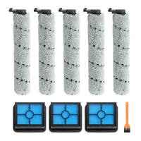 9Pcs Roller Brush For Deerma VX100 Wireless Floor Washer Cleanable Cordless Scrubber Vacuum Cleaner Filter