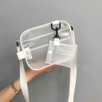Casual PVC Transparent Clear Women Crossbody Bags Shoulder Bag Handbag Jelly Small Phone Bags with Card Holder Wide Straps Flap