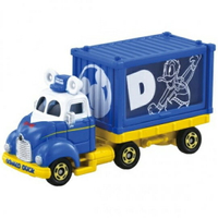 小禮堂 TOMICA多美小汽車 迪士尼 唐老鴨 造型貨櫃車 玩具車 模型車 (藍)