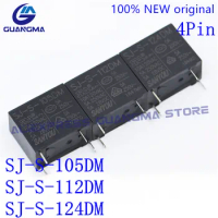 20PCS Power Relay SJ-S-105DM SJ-S-112DM SJ-S-124DM 4Pin 5A 250VAC DC5V DC12V DC24V SJ-S 105DM 112DM 