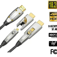 80M AOC HDMI Fiber Optic Cable 18Gbps High Speed 4K60HZ, with Small Micro and Standard HDMI Connectors,Easy to Pipe Routing