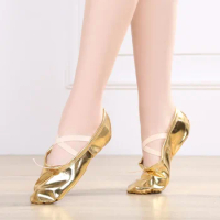 Shining Girls Ballet Shoes Soft Sole Ballet Dance Slippers Girls Ladies Ballerina Ballet Shoes Women Gymnastics Dance Shoes