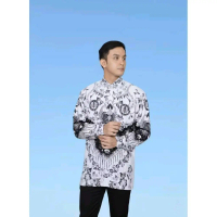 Baju seragam PGRI motif kusuma bangsa pria berlapisan furing