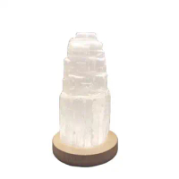 Wholesale Crystal Tower Stone Natural White Selenite Lamp for Decoration 1pc