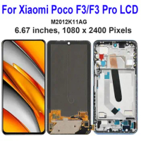 AMOLED 6.67'' For Xiaomi Poco F3/F3 Pro LCD Display with Frame Touch Panel Digitizer For Poco F3 M2012K11AG Screen Replacement