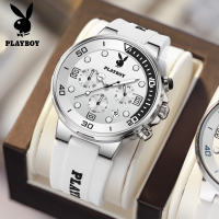 ♤Playboy Famous nd Watch (ของแท้ กล่องของแท้) 3036P นาฬิกาข้อมือโครโนกราฟ มัลติฟังก์ชั่น สไตล์สปอร์ต เรืองแสง แฟชั่นสําหรับผู้ชาย