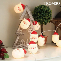 TROMSO-北歐立體聖誕老人暖黃光10燈串/LED電池式