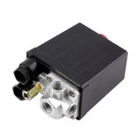 High Quality 240V Air Compressor Pressure Switch 1 Port 4 Port Air Pump Control Valve Switch 90 PSI -120 PSI Vertical Switch