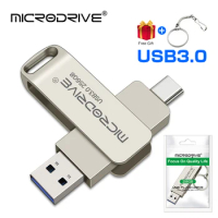2 in 1 Pen Drive 64GB 128GB Type C USB 3.0 Flash Drive External 256GB Memory Stick for SmartPhone MacBook Tablet