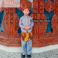Di Jamin Realpict/ Setelan Basofi/Beskap Basofi/ Baju Adat Anak Abu Abu Terlaris
