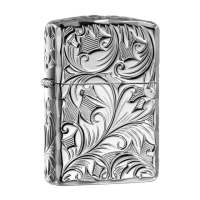 【Zippo】尊爵環繞唐草銀-加厚版-防風打火機(美國防風打火機)