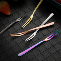 304不銹鋼水果叉子創意可愛水果插家用刀叉小叉插果叉水果簽套裝