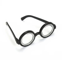 Halloween Black Round Frame Harry Potter Glasses with Lenses Party Glasses Frame Stage Performance Prop Supplies