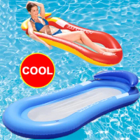 Outdoor Inflatable Foldable Back Floating Row Swimming Pool Water Hammock Air Mattress Sleeping Bed Beach Sport Lounger Chair