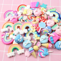 20/30Pcs Mix Candy Lollipop Polymer Clay Accessories Figurines DIY Craft Phone Patch Arts Material Kids Gift Toys Slimes Filler